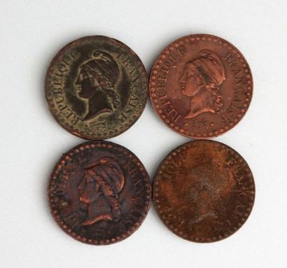 null DEUXIEME REPUBLIQUE (1848-1852)

Quatre pièces de un centime Dupré 1848 A, 1848...