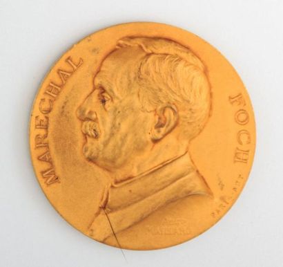 Médaille en bronze doré Maréchal Foch, commandant...