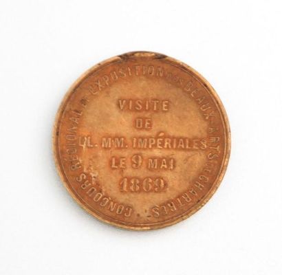 null Médaille Visite de LL.MM. Impériales, le 9 mai 1869 - Concours régional Exposition...