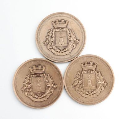 null Lot de trois médailles Lycée de Bayonne 1598-1879, Conseil d'Administration

Argent

Signées...