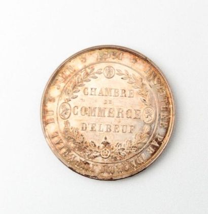 null Médaille Chambre de commerce d'Elbeuf 1861 - Instituée par décret impérial du...