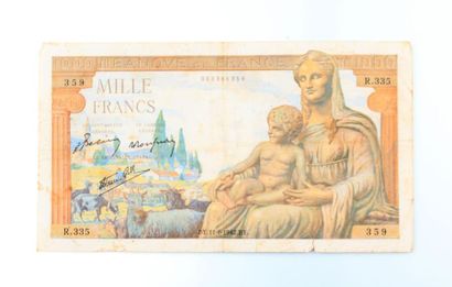 null Billet de 1000 Francs Banque de France - Démeter ou Hercule Enfant - 11 juin...