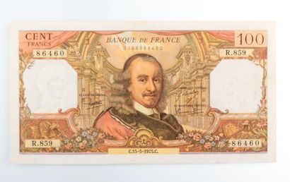 null Billet de 100 Francs Banque de France - Corneille daté 15 mai 1975 - N°86460...