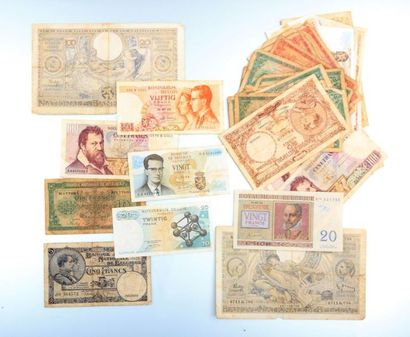 null BELGIQUE

Lot de cinquante trois billets composé d'un franc 1920 (1), cinq francs...