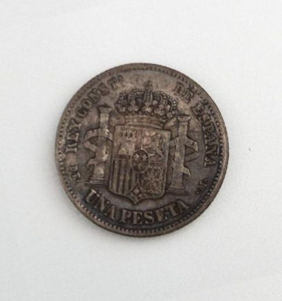 null ESPAGNE

Una peseta Alfonso XII, 1876

Diam. : 24 mm

(quelques usures)