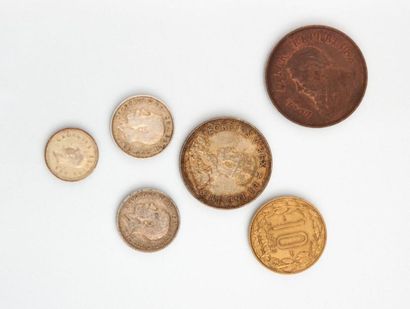null AFRIQUE

Lot composé de six pièces dont Afrique du Sud un penny Kruger 1898...