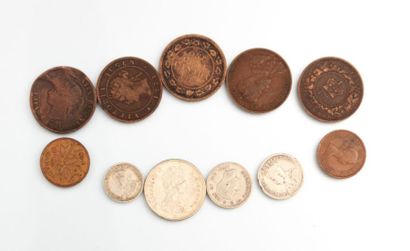 null CANADA

Lot composé de onze pièces dont certaines en argent : un cent 1861 (1),...