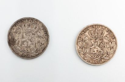 null BELGIQUE

Deux pièces de cinq francs Leopold II de Belgique 1873 et 1867

Argent

Marquées...