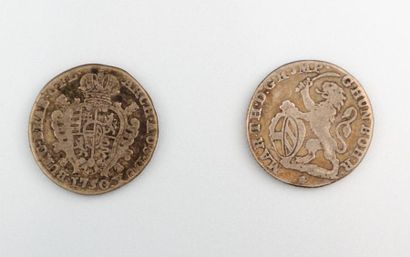 null BELGIQUE

Deux pièces d'un Escalin au Lion Marie Thérès 1750

Diam. : 25 mm...