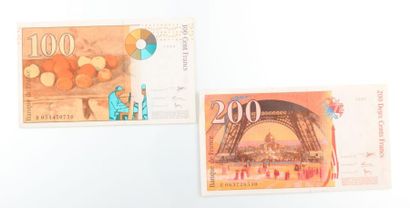 null FRANCE

Deux billets l'un de 100 francs Paul Cézanne Lettre R et l'autre de...