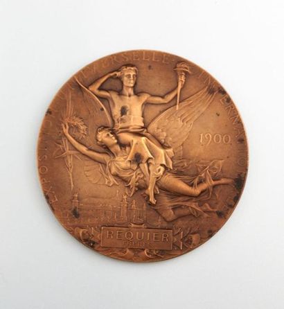 null Médaille en bronze, Exposition universelle internationale 1900, marquée Requier...
