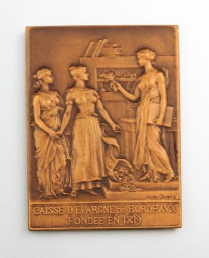 null Médaille en bronze Caisse d'épargne de Bordeaux fondée en IXI9, marquée M. Gaborit...