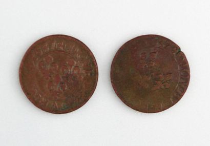 null LOUIS XIII le Juste (1610-1643), deux double-tournois 1637

- l'un grand buste...