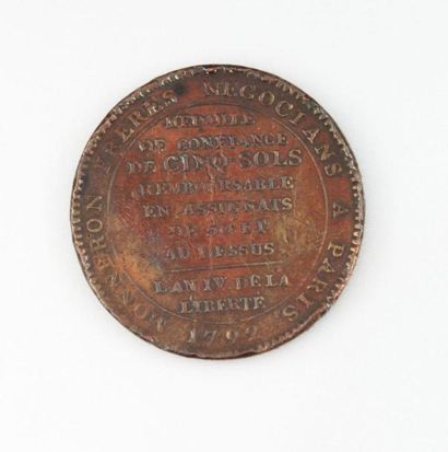 null LOUIS XVI (1774-1793), CONSTITUTION (1789-1792)

Médaille de confiance de cinq...