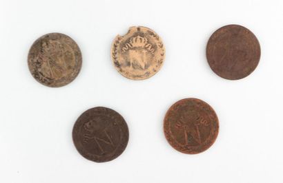 null NAPOLEON 1er (1804-1814)

Cinq pièces de dix centimes Napoléon au N couronné...