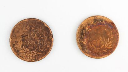 null CHARLES X (1824-1830)

Deux pièces de 10 centimes colonies françaises : Charles...