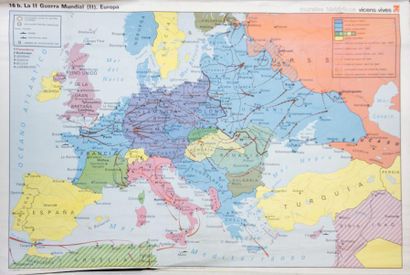 null Lot de six cartes géographiques comprenant :

- Carte recto/verso de marque...