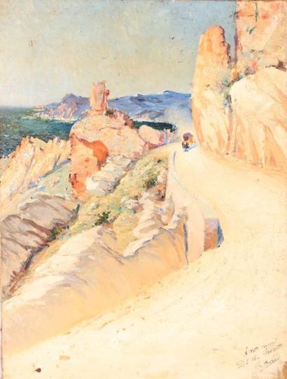 null ANDRE (XXème siècle)

Route sinueuse en bord de falaise en Corse

Huile sur...
