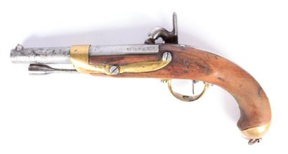 null Pistolet réglementaire français de cavalerie modèle 1822 T Bis - platine T.Percussion...
