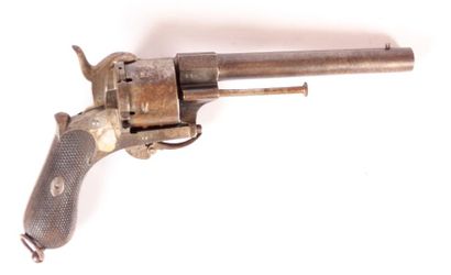 null Revolver à broche pour officier - Cal. 12 mm - canon rond à quatre rayures crosse...