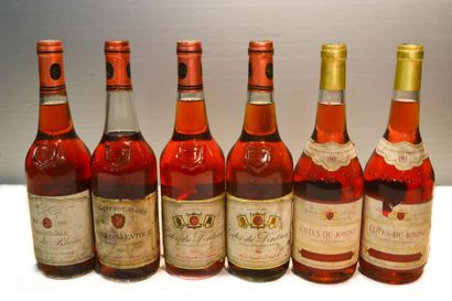 null Lot de 6 blles de vin rosé comprenant :		

3 Bkes	CÔTES DU VENTOUX mise cave...