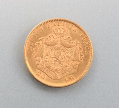 null Pièce en or, 20 Francs - Léopold II, année 1871 - Graveur : WIENER Leopold 

Diam....