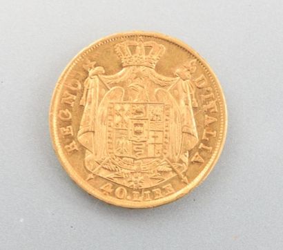 null Pièce en or, 40 Lire - Napoléon Empereur, année 1814 M 

Diam. : 26 mm

Poids...