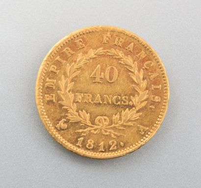 null Pièce en or, 40 Francs - Napoléon Empereur, année 1812 A - Graveur : DROZ Jean...