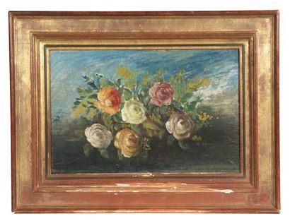 null ARAR René (1908 - 1973)
Bouquet de roses
Huile sur carton
Monogrammée en bas...