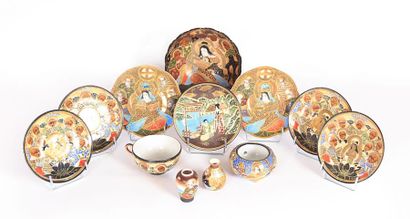 null JAPON - SATSUMA

Ensemble en porcelaine à décor en émaux polychromes et or de...