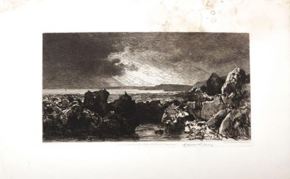 null LALANNE Maxime (1827-1886) dessinateur & graveur

Paysage lacustre

Fusain

Signé...