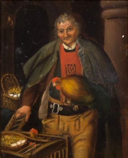null Ecole hollandaise vers 1800

Portrait d'un gentilhomme au coq

Huile sur cuivre

10,2...