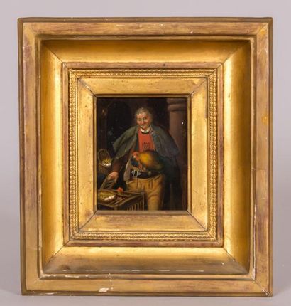 null Ecole hollandaise vers 1800

Portrait d'un gentilhomme au coq

Huile sur cuivre

10,2...