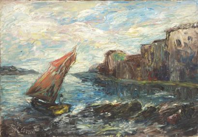 null ARAR René (1908-1973)

Voilier en bord de falaise

Huile sur toile

Signée en...