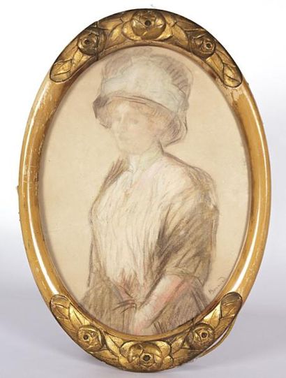 null Ecole française du XXème siècle

Portrait de femme au chapeau

Pastel sur papier...