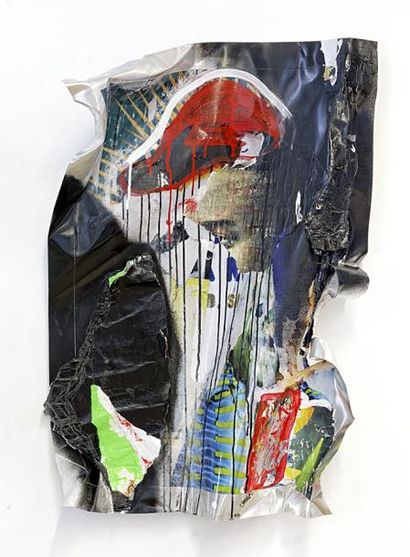 null ROMAIN Joachim
Vertébrale (2015).
Peinture et collage sur toile. Caisse américaine...