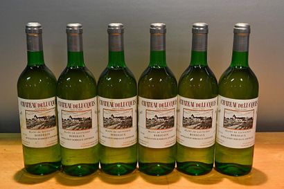 null 6 Blles	CH. DE LUCQUES 	Bordeaux Blanc	1987

	Et. excellentes. N : bas goulot...