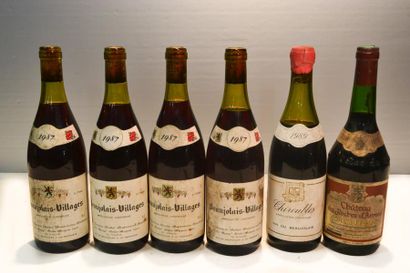 null Lot de 6 blles comprenant :		

4 Blles	BEAUJOLAIS VILLAGES mise Duthel prop.		1987

1...