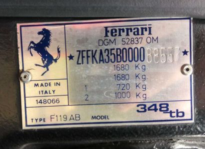 null FERRARI D348 - VERSION F119AB - 2 Places - 21 chevaux fiscaux - 1er Mise en...