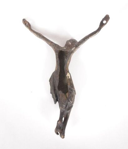 null Christ en bronze habillé d'un dessin de transition entre le colobium et le périzonium,...