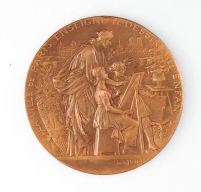 null Médaille en bronze, La ville de Paris enseigne le dessin à ses enfants. 

Au...