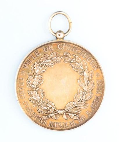 null Médaille en bronze, grand concours musical du 4 juin 1887, Ville de Chateaudun

Diam....