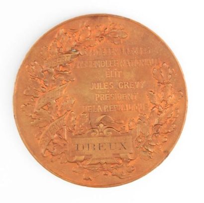 null Médaille en bronze, 28 décembre 1885, l'Assemblée Nationale élit Jules Grevy...