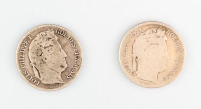 null LOUIS-PHILIPPE (1830-1848)

Deux pièces de 1 franc Louis-Philippe tête laurée...
