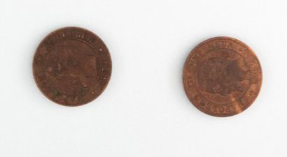 null NAPOLEON III (1852-1870)

Deux pièces de un centime Napoléon III empereur tête...