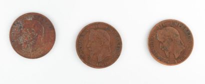 null NAPOLEON III (1852-1870)

Trois pièces de cinq centimes Napoléon III empereur...