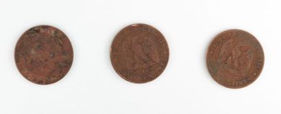 null NAPOLEON III (1852-1870)

Trois pièces de cinq centimes Napoléon III empereur...