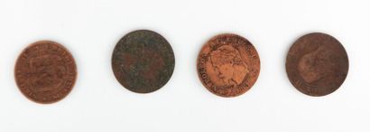 null NAPOLEON III (1852-1870)

Quatre pièces de deux centimes Napoléon III Empereur...