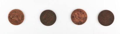 null NAPOLEON III (1852-1870)

Quatre pièces de deux centimes Napoléon III Empereur...