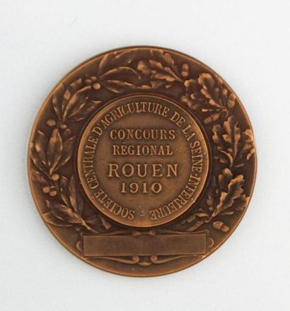 null Médaille Concours régional Rouen 1910 Société centrale d'agriculture de la Seine...